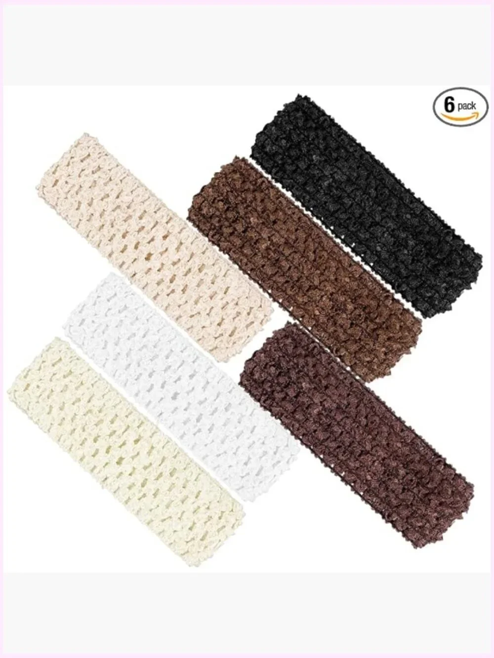 6pcs Crochet Headband Multi Color Retro Knit Elastic Headbands for Women - Soft